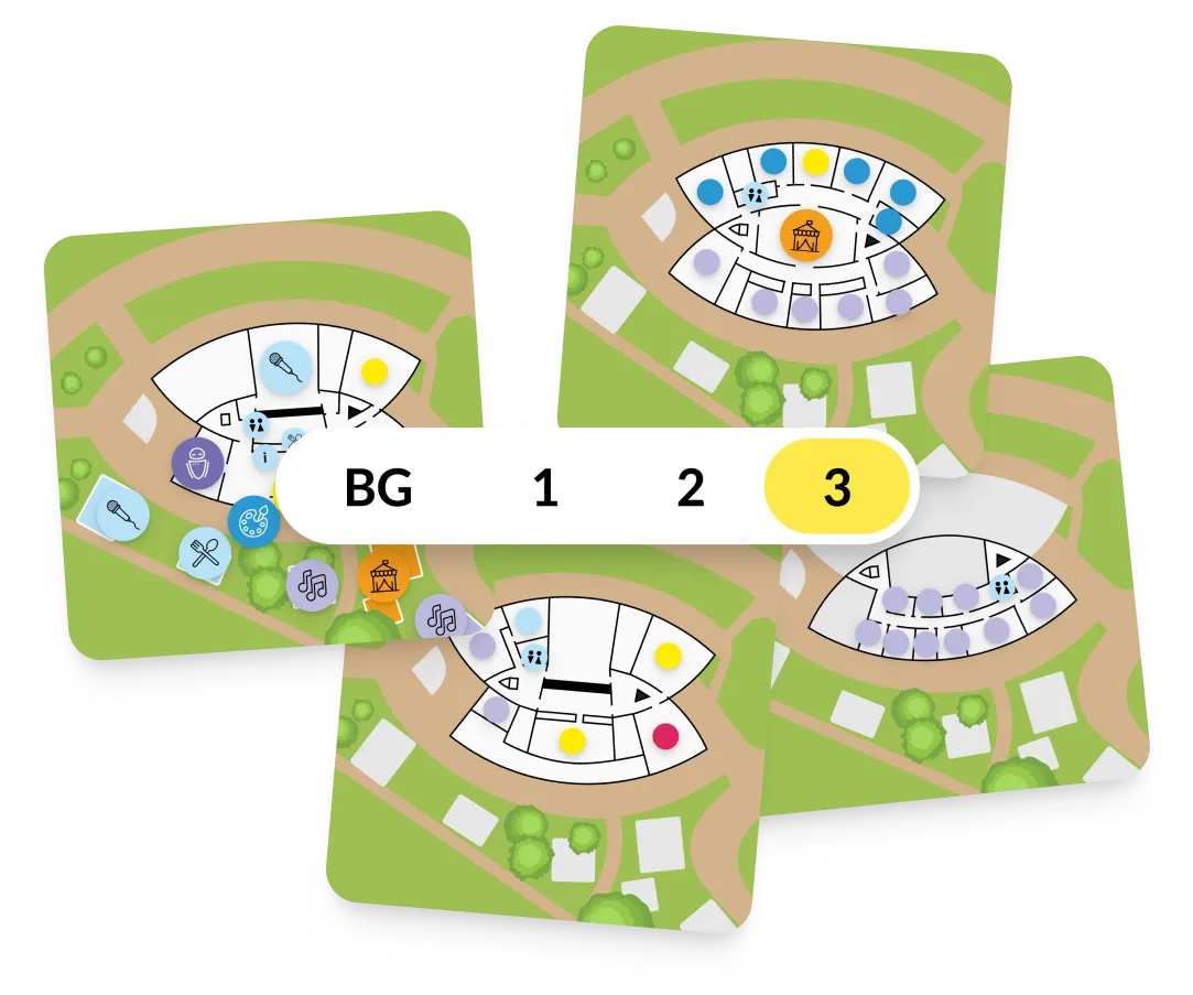 The app contained a map view where visitors can explore the various locations across the four floors of the building. Some locations are highlighted with an icon to signify they're central locations for that discipline